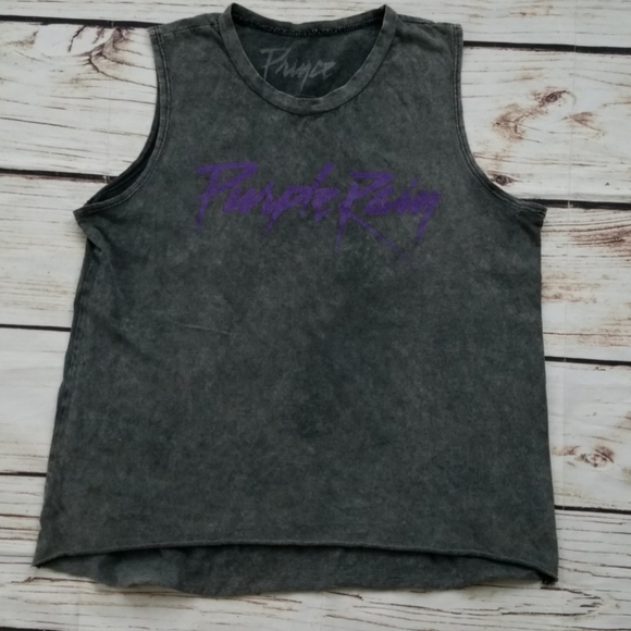 Prince Tops - Prince Purple Rain Stonewashed Distressed Crop Top